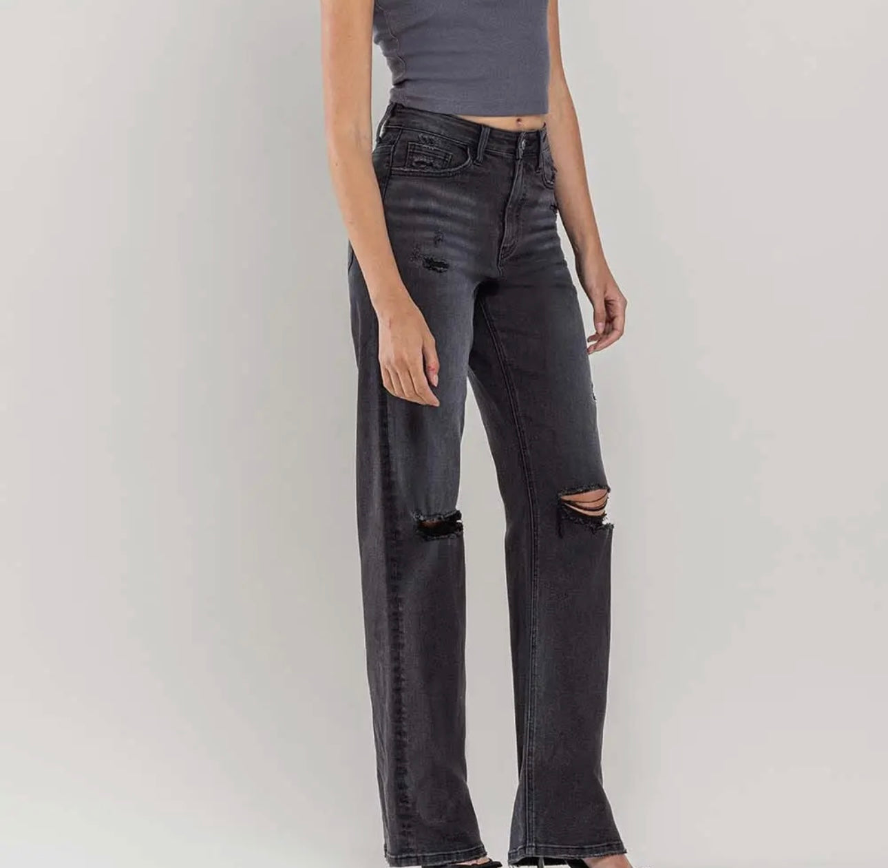 Black High Rise Flare Jeans