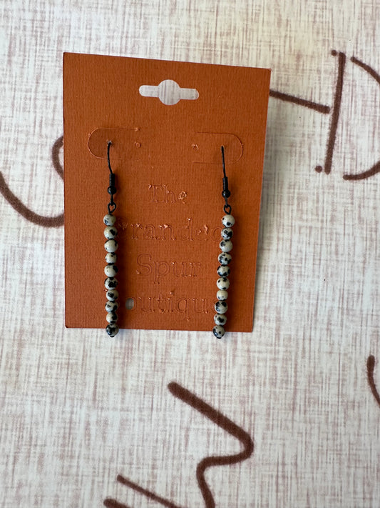 Dalmatian beads earrings