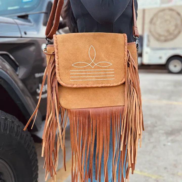 Brown Boot Stitch Purse