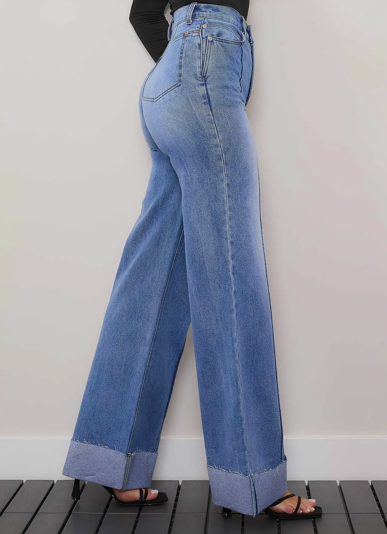 Folded Hem Wide Leg