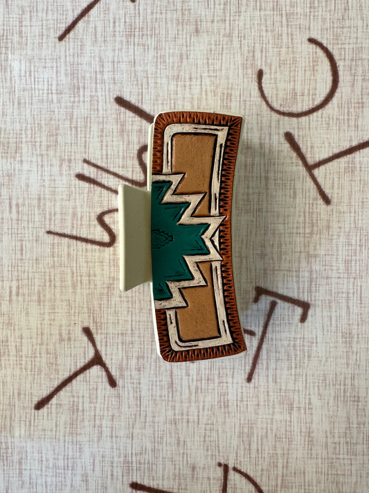 Western Claw Clip - Aztec - Large