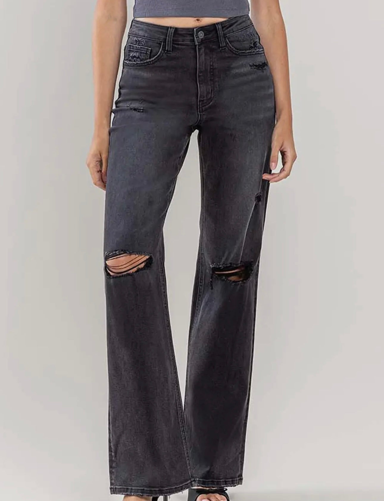 Black High Rise Flare Jeans