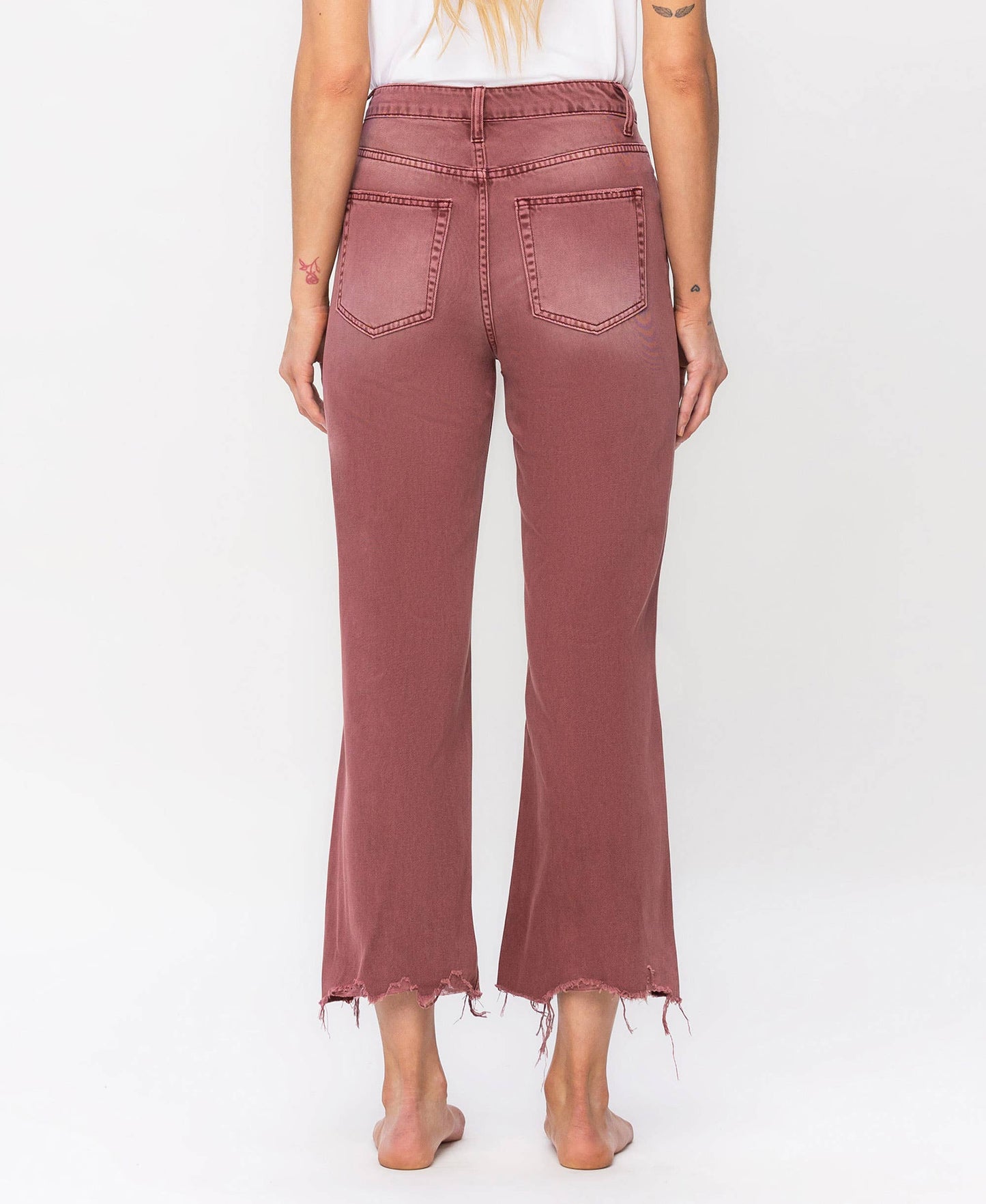 High Rise Russet Brown Cropped Jeans