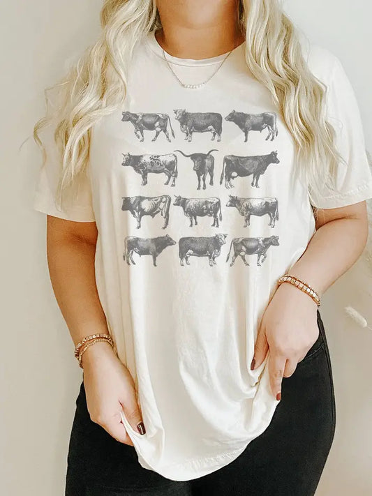 Vintage Cow Graphic Tee