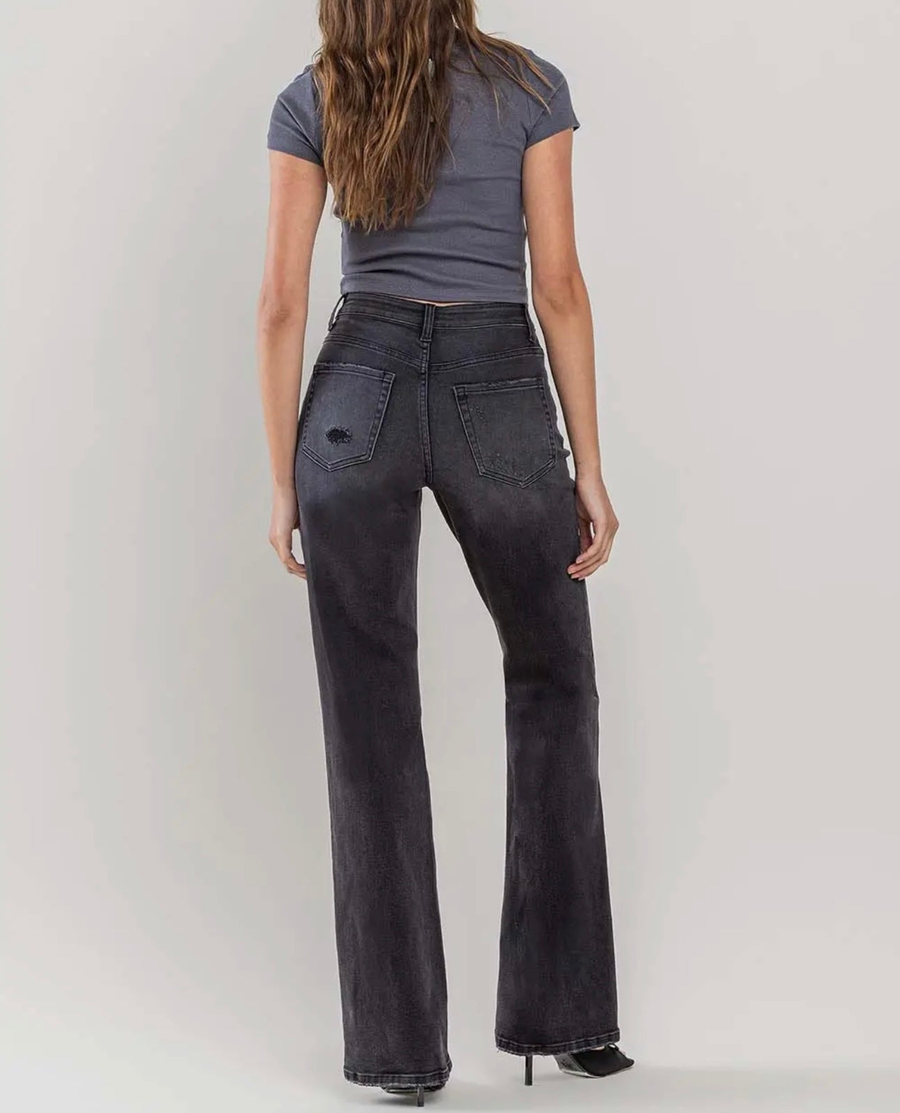 Black High Rise Flare Jeans