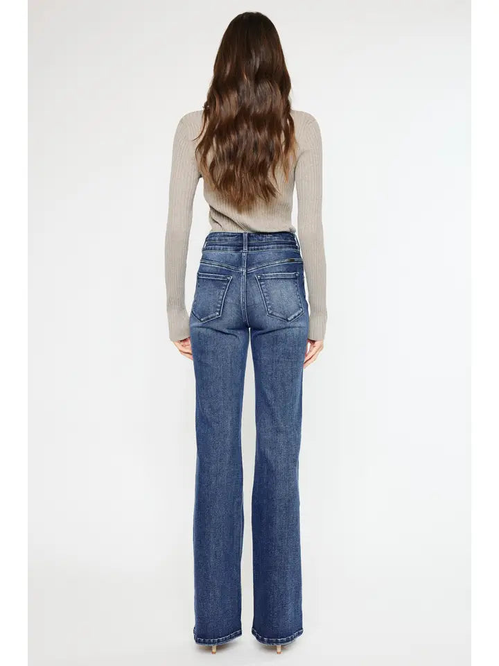 Double Button Flare Jeans