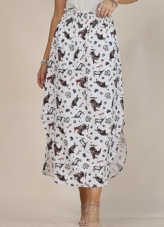 Cowboy Smock Waist Skirt