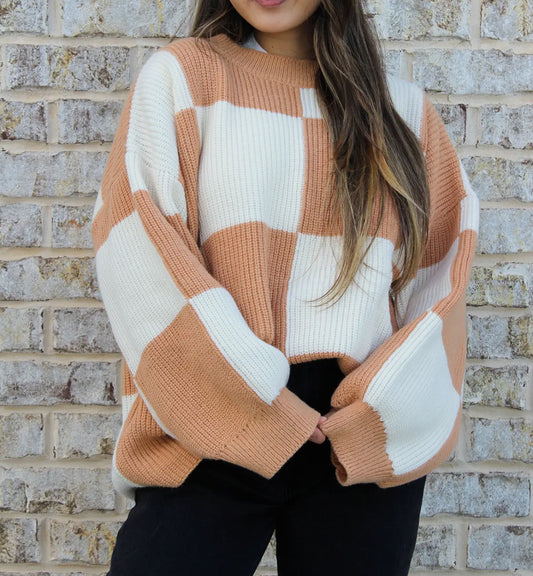 Oversized Checkered Sweater