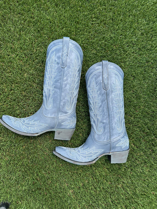 Washed Denim Lane Boots
