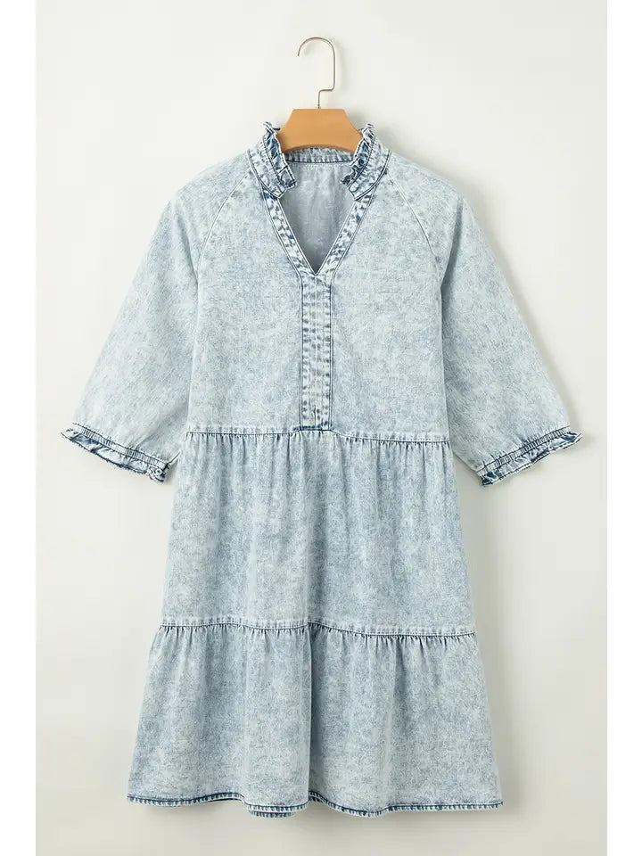 Denim Tiered Dress