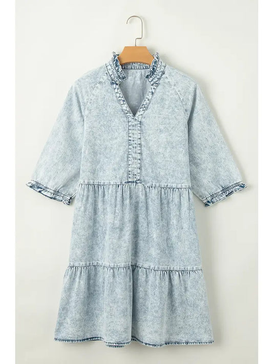 Denim Tiered Dress