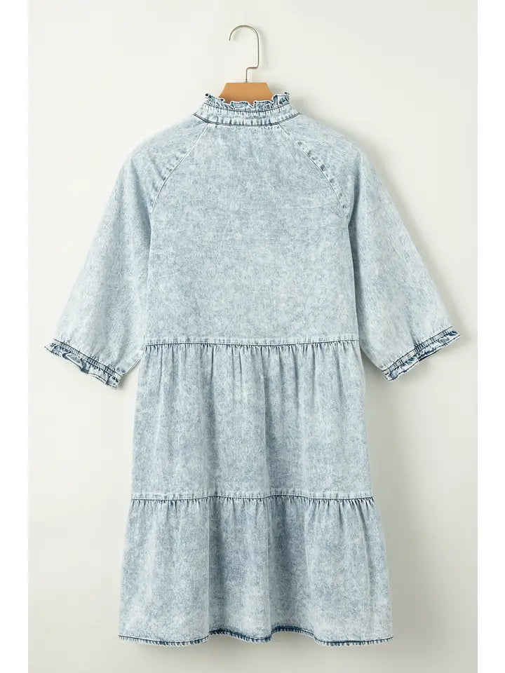 Denim Tiered Dress