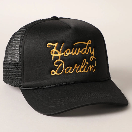 Howdy Darlin' Trucker Hat - Black