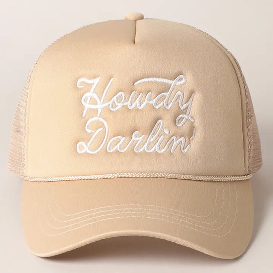 Howdy Darlin' Trucker Hat - Tan