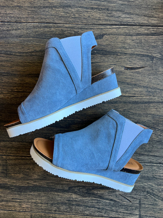 Blue Suede Wedge